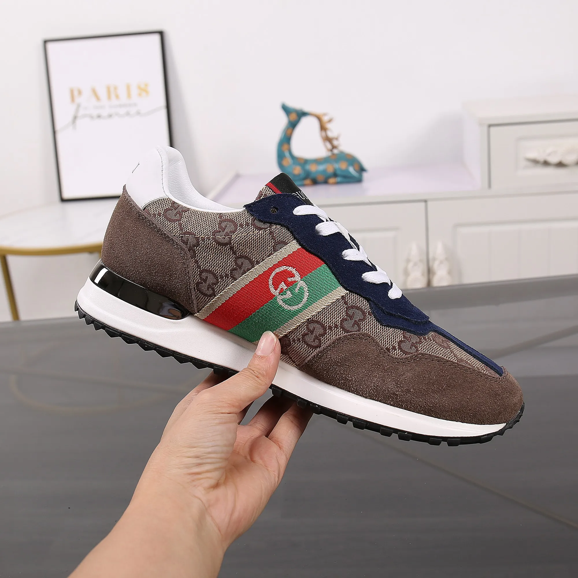 p420👾👾Spring new style is here again! [Gucci Sports Men's Shoes] Gucci fashionable casual men's shoes🇨🇳Original 1:1 mold opening, new models are available first💯Not high-profile but avant-garde, simple, low-key and fashionable, super versatile style🌿Made of original cowhide➕Sheepskin lining🎋The version is comfortable on the feet, and the workmanship is first-class🍍38-44 Large quantities in stock